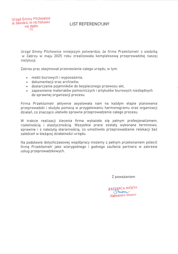REFERENCJE URZĄD GMINY PILCHOWICE